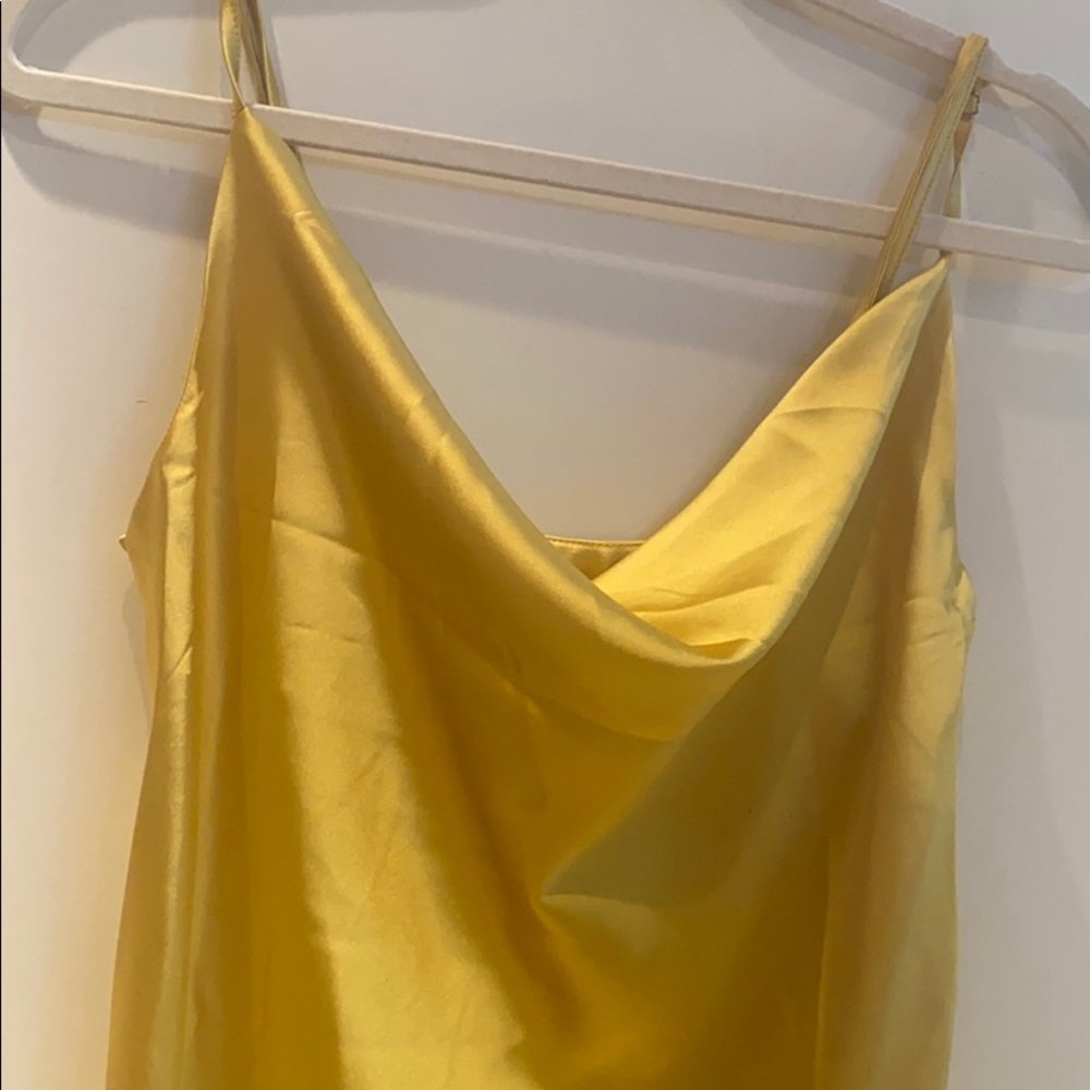 Cindy Yellow Embroidered Slip Mini Dress